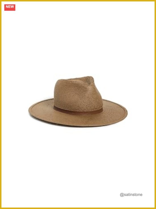 Woven Straw Sun Hat with Leather Band